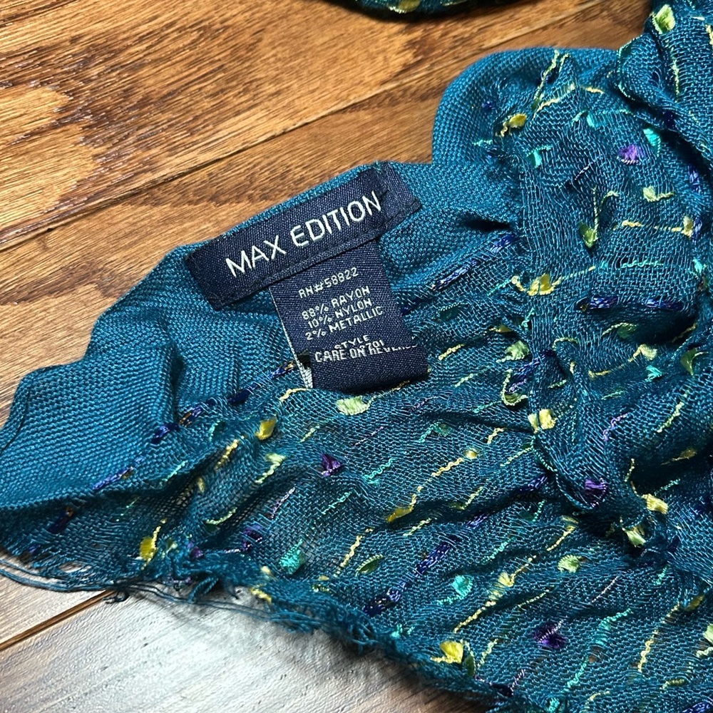 Max Edition Teal and Yellow Textured Scarf